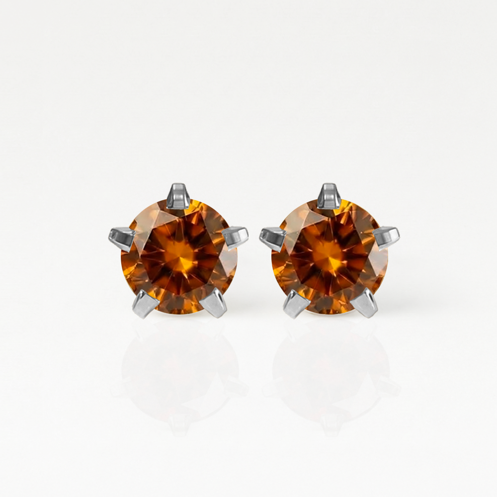 Surgical Steel Ear Piercing Studs - Birthstar Topaz Hypoallergenic (Pair)