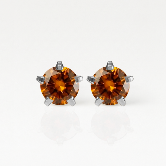 Surgical Steel Ear Piercing Studs - Birthstar Topaz Hypoallergenic (Pair)