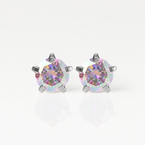 Surgical Steel Ear Piercing Studs - Birthstar Rock Crystal Hypoallergenic (Pair)