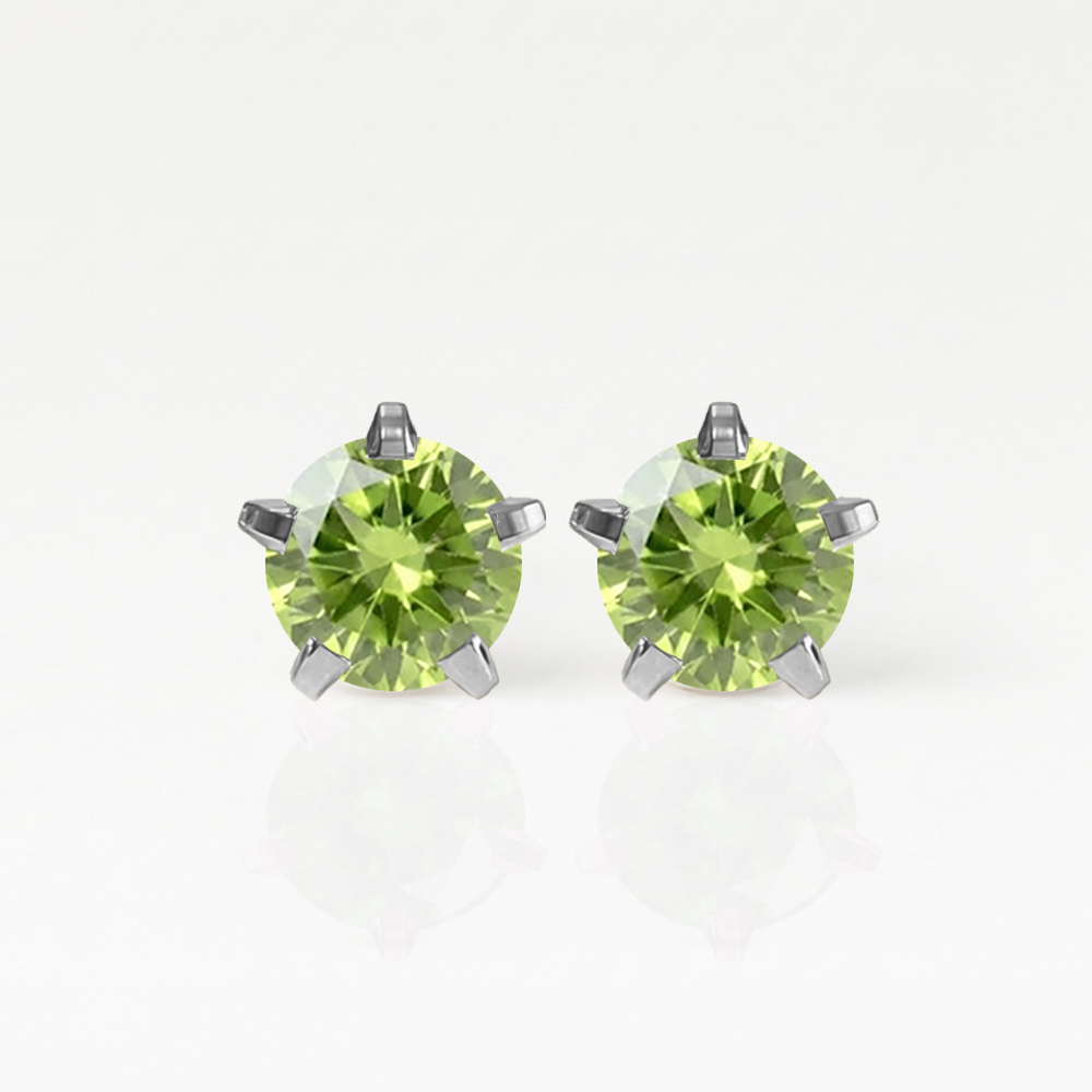 Surgical Steel Ear Piercing Studs - Birthstar Peridot Hypoallergenic (Pair)
