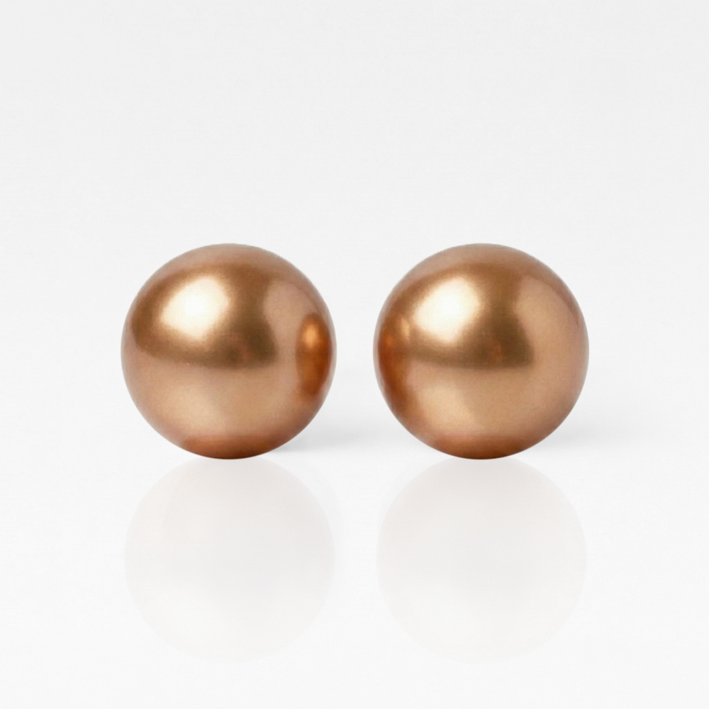 Surgical Steel Ear Piercing Studs - Pearl Bronze Hypoallergenic (Pair)