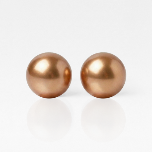 Surgical Steel Ear Piercing Studs - Pearl Bronze Hypoallergenic (Pair)