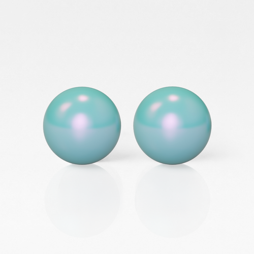 Surgical Steel Ear Piercing Studs - Pearl Blue Hypoallergenic (Pair)