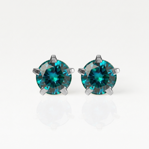 Surgical Steel Ear Piercing Studs - Birthstar Blue Zircon Hypoallergenic (Pair)